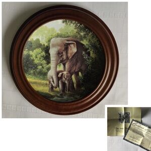 W S George The Asian Elephant Plate with Van Hygan & Smythe Display Frame